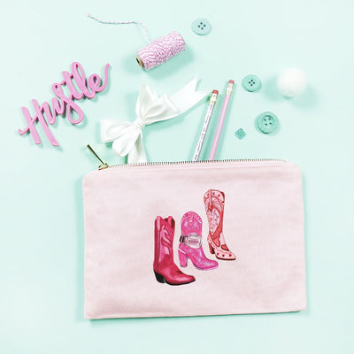 Pink Boots Cosmetic Bag