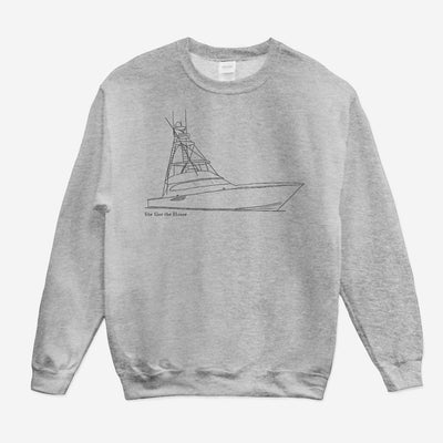 Custom Boat Sketch Unisex Crew Neck Sweatshirt (pricing includes boat sketch!)