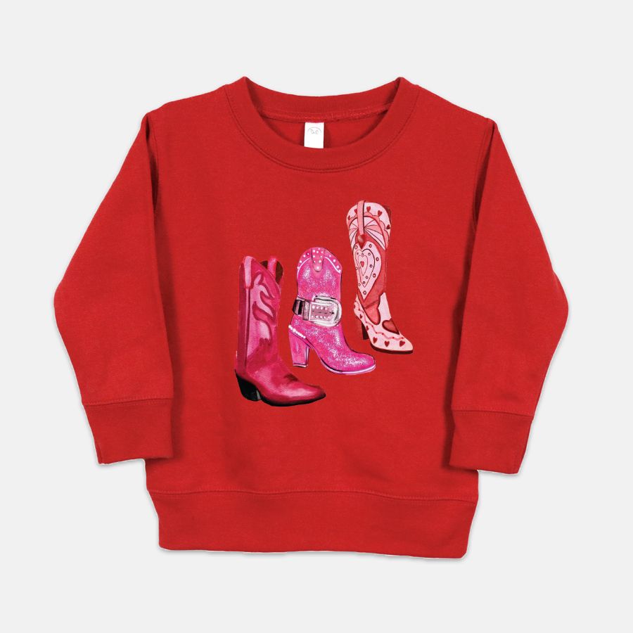 Glitter Rodeo Queen Boots Toddler Crew Neck Sweatshirt