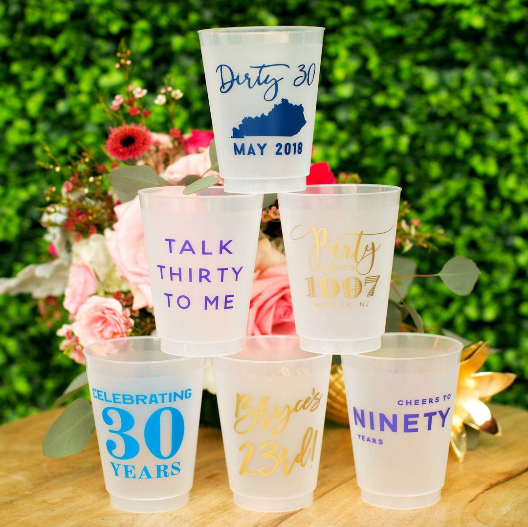 Custom Birthday Frosted Cups