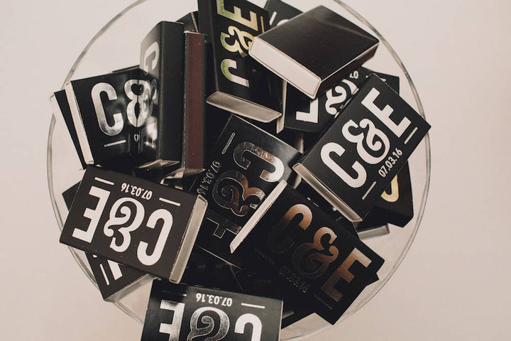 Custom Foil Initial Matchboxes – SipHipHooray