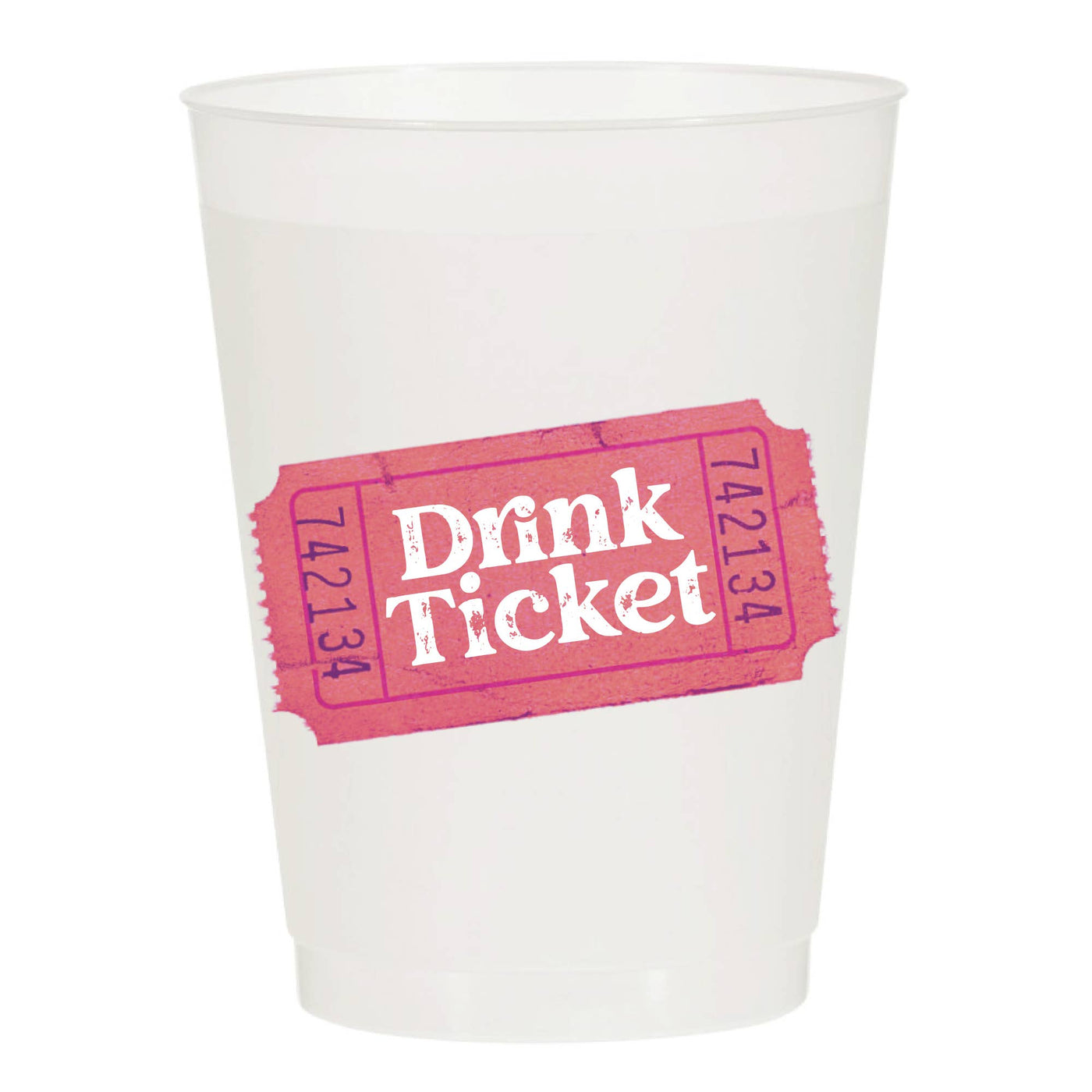 Drink Ticket Frosted Cups