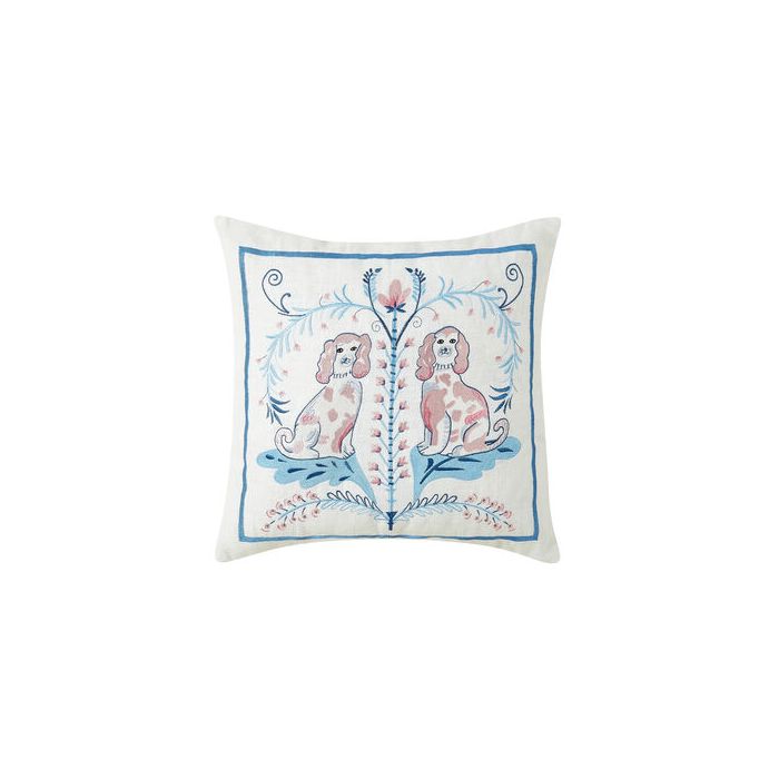 Dog Toile 18 x 18 Decorative Throw Pillow