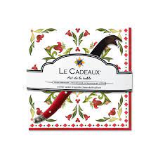 Vischio Cocktail Napkin with Laguiole Mini Cheese Knife