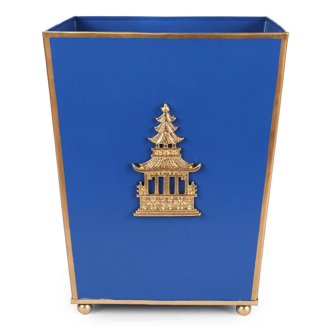 Regency Blue Shanghai Square Wastebasket