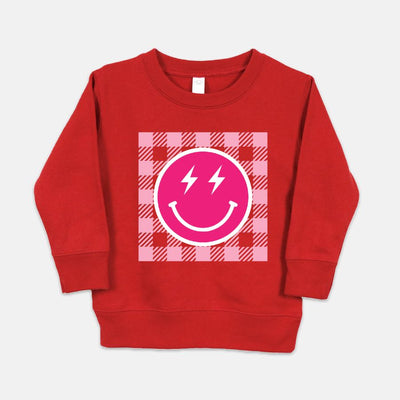 Lightening Bolt Smiley Toddler Crew Neck Sweatshirt