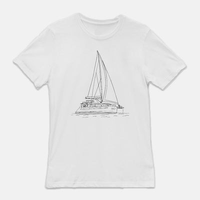 Custom Boat Drawing Unisex Crew T-Shirt (pricing includes boat sketch)