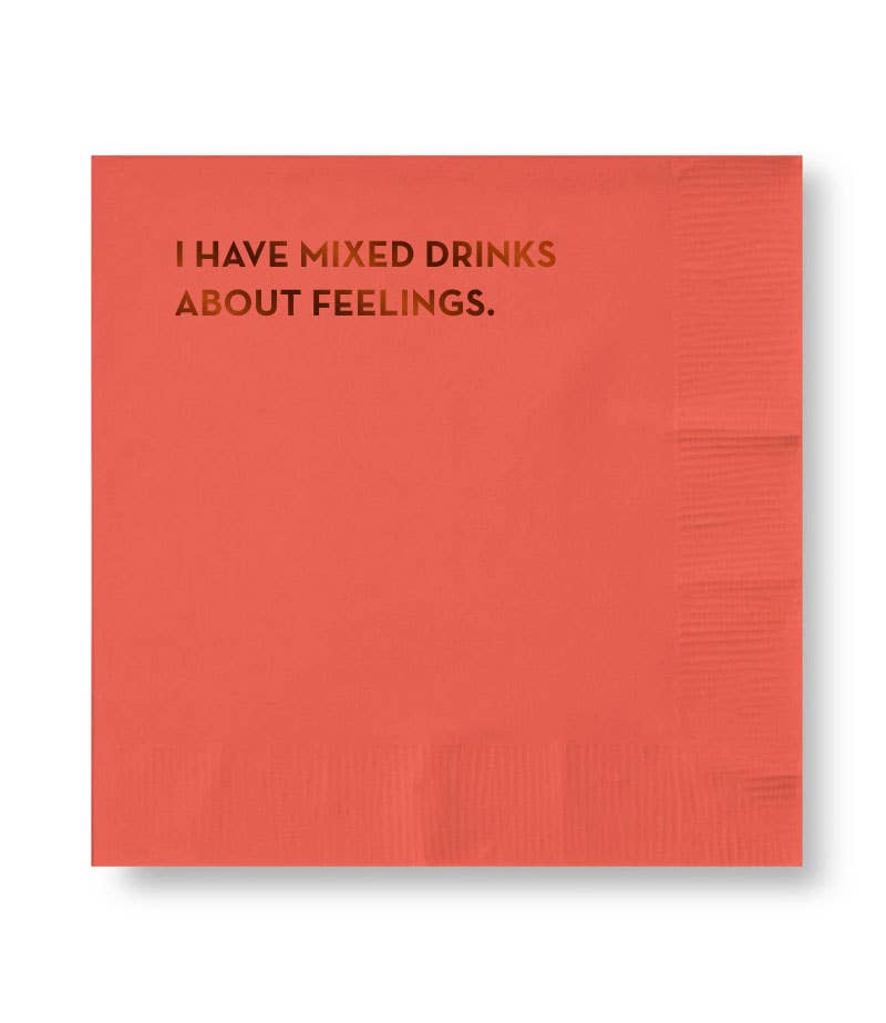 Mixed Feelings Napkins (Coral with Copper Foil)