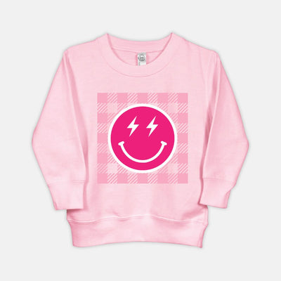 Lightening Bolt Smiley Toddler Crew Neck Sweatshirt