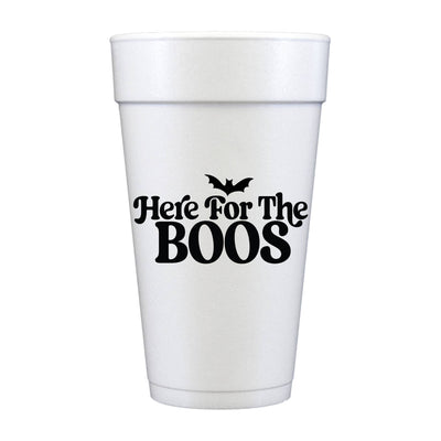 Here For The Boos Foam Cups - Halloween