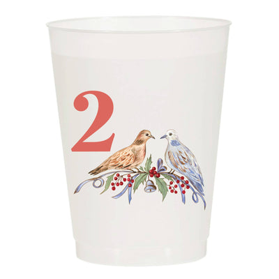 NEW! 12 Days of Christmas Frosted Cups / 12 Cups - Christmas
