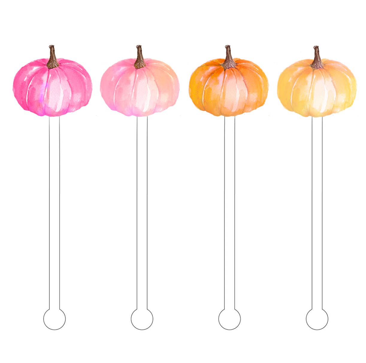 Ombre Pumpkins Acrylic Stir Sticks