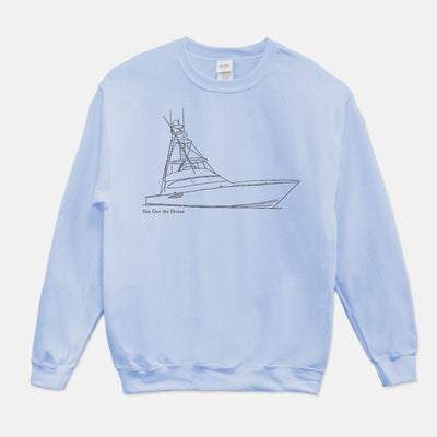 Custom Boat Sketch Unisex Crew Neck Sweatshirt (pricing includes boat sketch!)