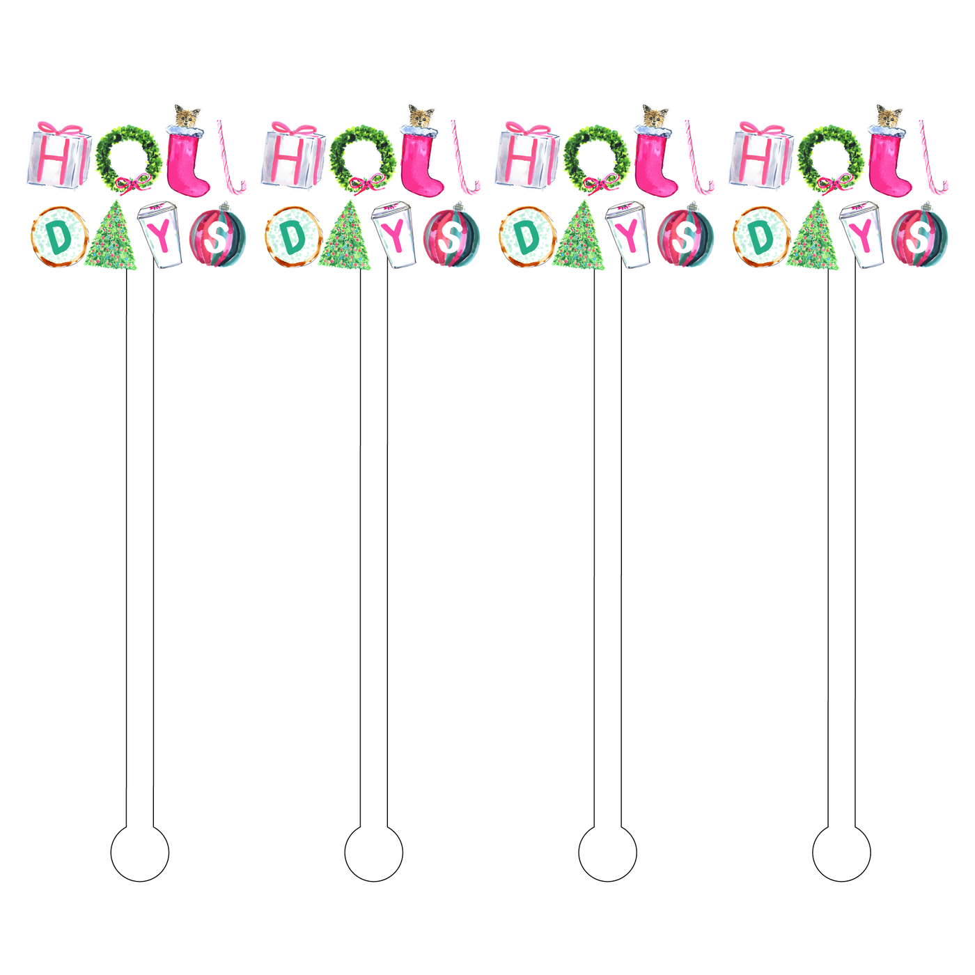 HOLIDAYS ACRYLIC STIR STICKS