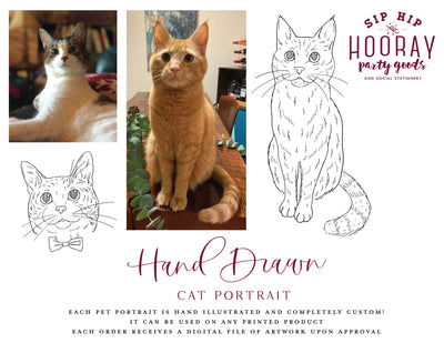 Hand-Drawn Cat Portrait