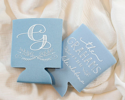 Personalized Monogram Wedding Can Coolers #1422