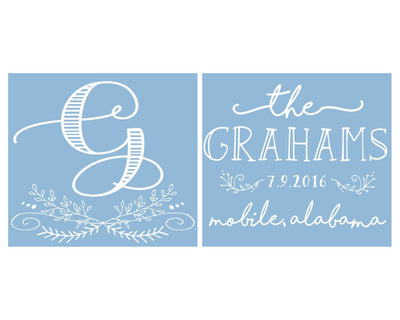 Personalized Monogram Wedding Can Coolers #1422