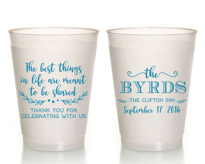 Thank You Wedding Frosted Cups #1513