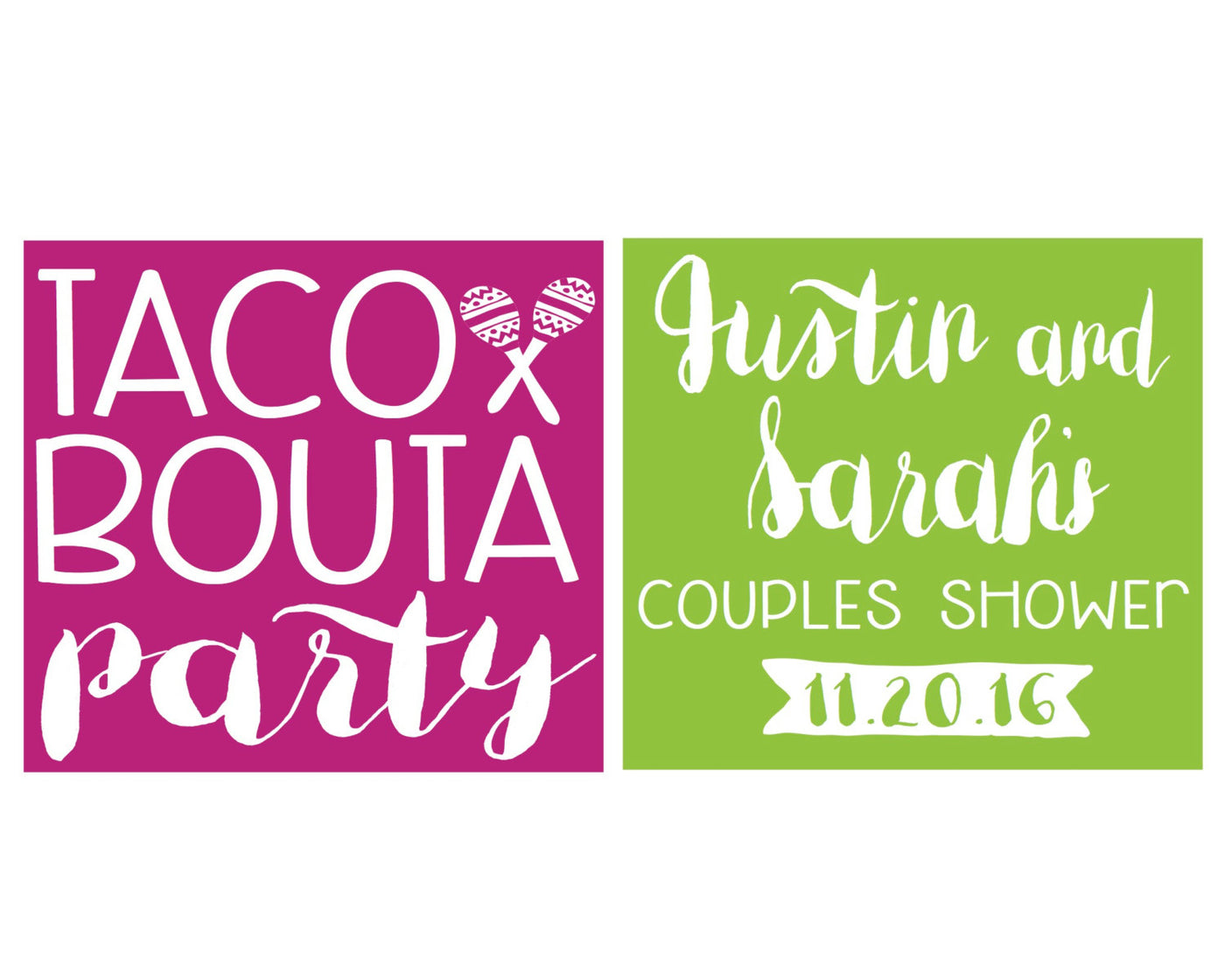 Taco Bout a Party Couples Shower Frosted Cup Design #1431