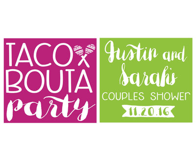 Taco Bout a Party Couples Shower Frosted Cup Design #1431