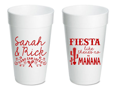 Fiesta Wedding Foam Cup Design #1433