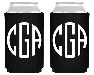 Monogrammed Wedding Can Coolers #1420