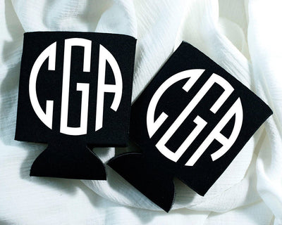 Monogrammed Wedding Can Coolers #1420