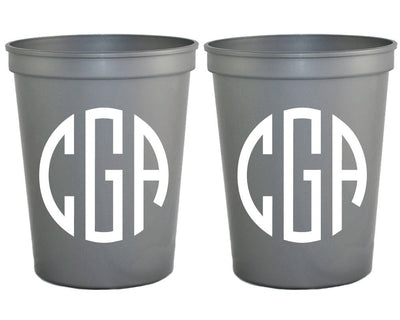Monogrammed Wedding Stadium Cups #1420