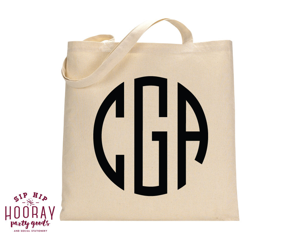 Custom 3 Initials Monogram Tote Bags #1420