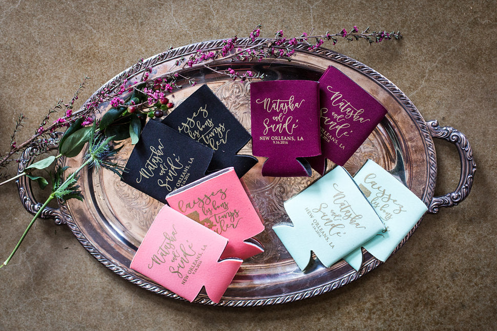 Louisiana Wedding Favors Can Coolers #1448