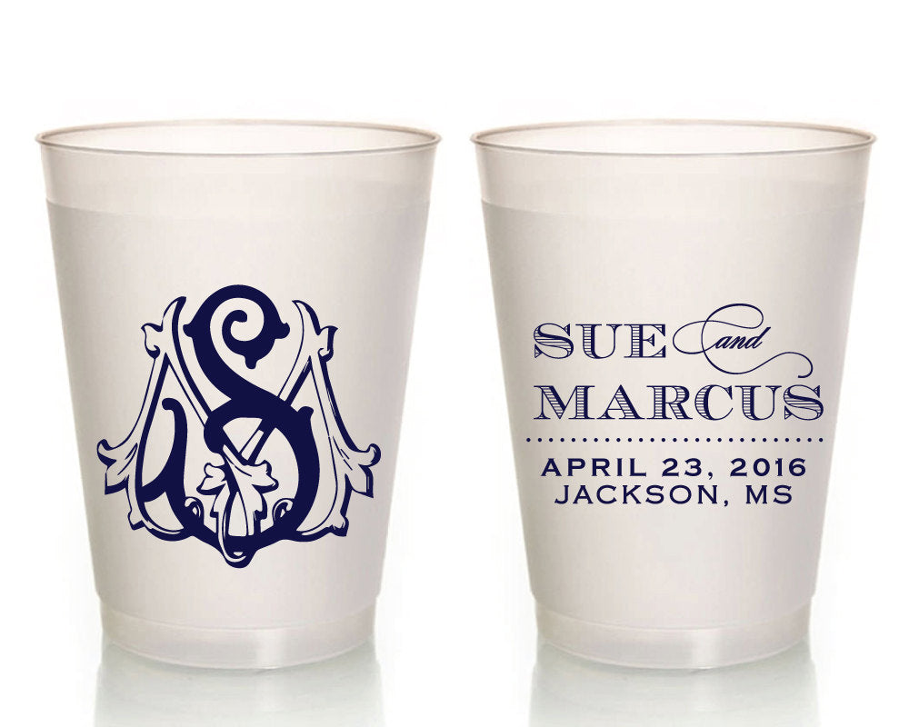 Personalized Monogram Frosted Cups #1522