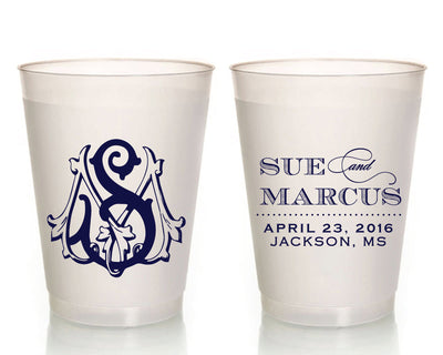 Personalized Monogram Frosted Cups #1522