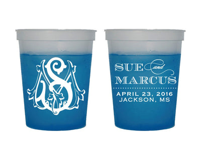 Custom Monogrammed Color Changing Cups #1522