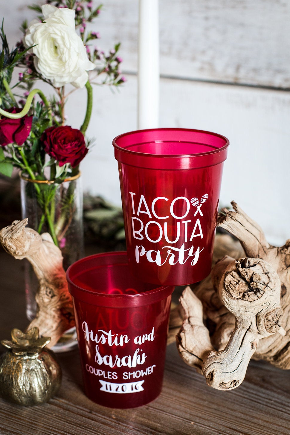 Taco Bouta Party Couples Shower Stadium Cup Design #1431