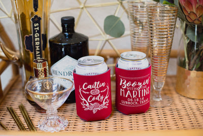 Custom Boozin With Wedding Can Cooler Design #1475