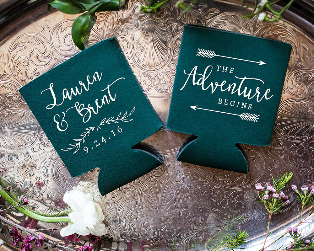The Adventure Begins Rustic Can Coolers #1531