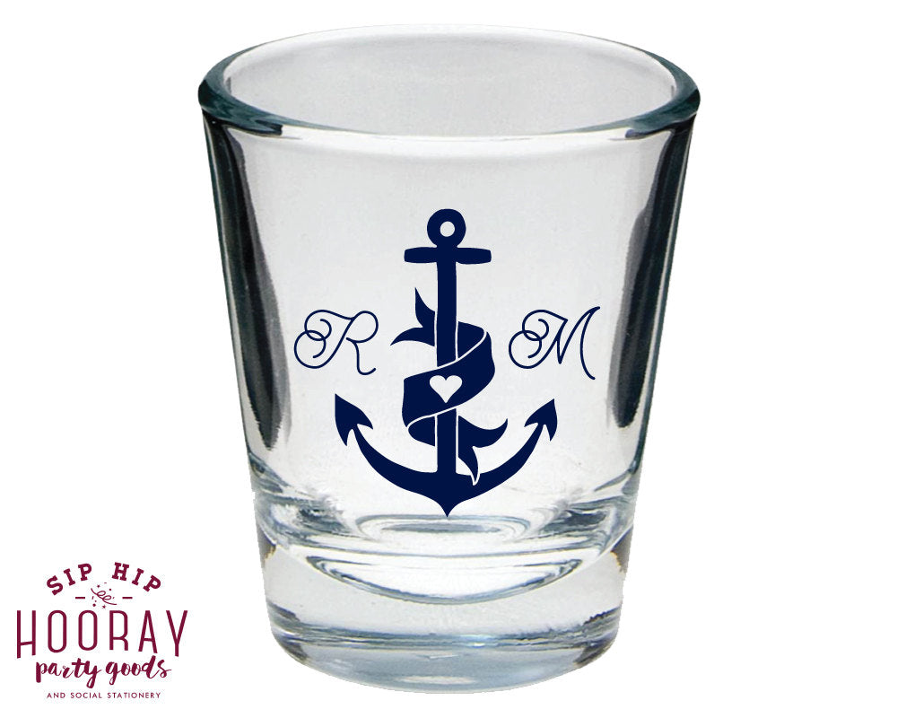 Nautical Anchor Wedding Shot Glasses #1453