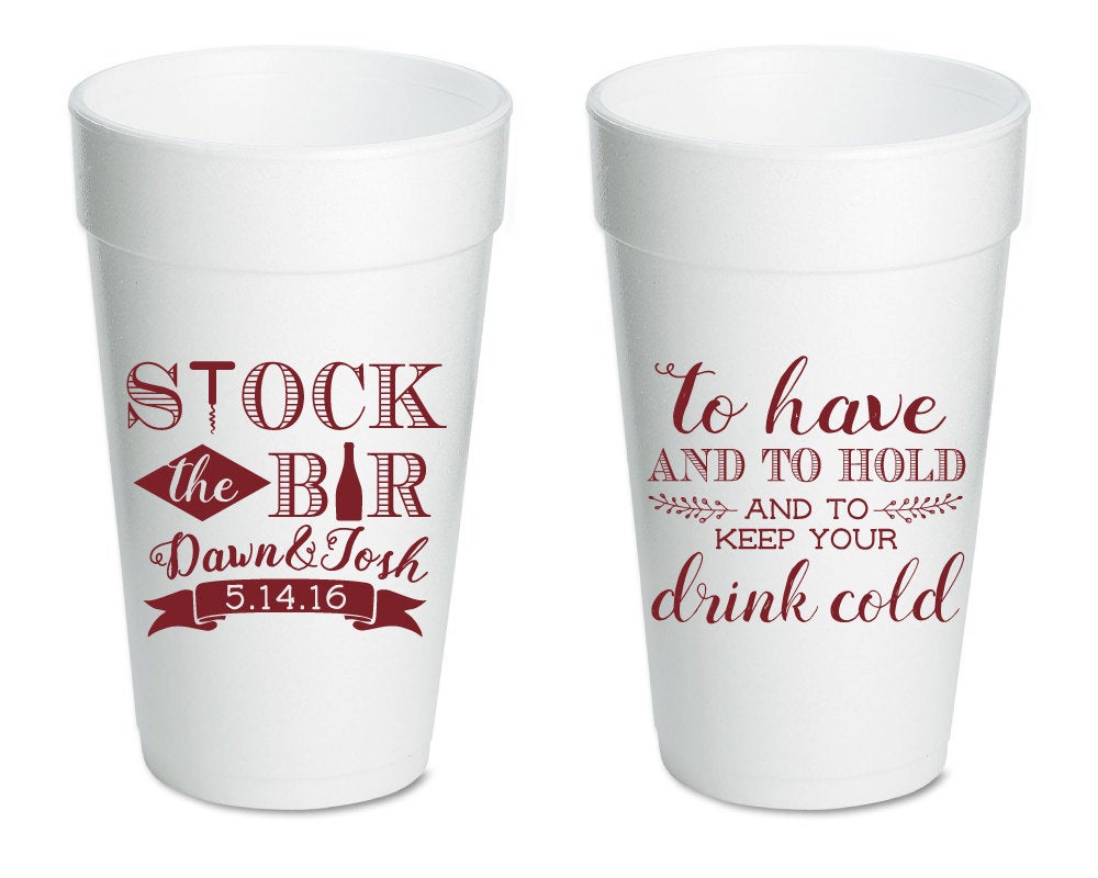 Stock The Bar Bridal Shower Styrofoam Cups #1455