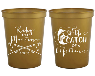The Catch of a Lifetime Wedding Stadium Cups #1510
