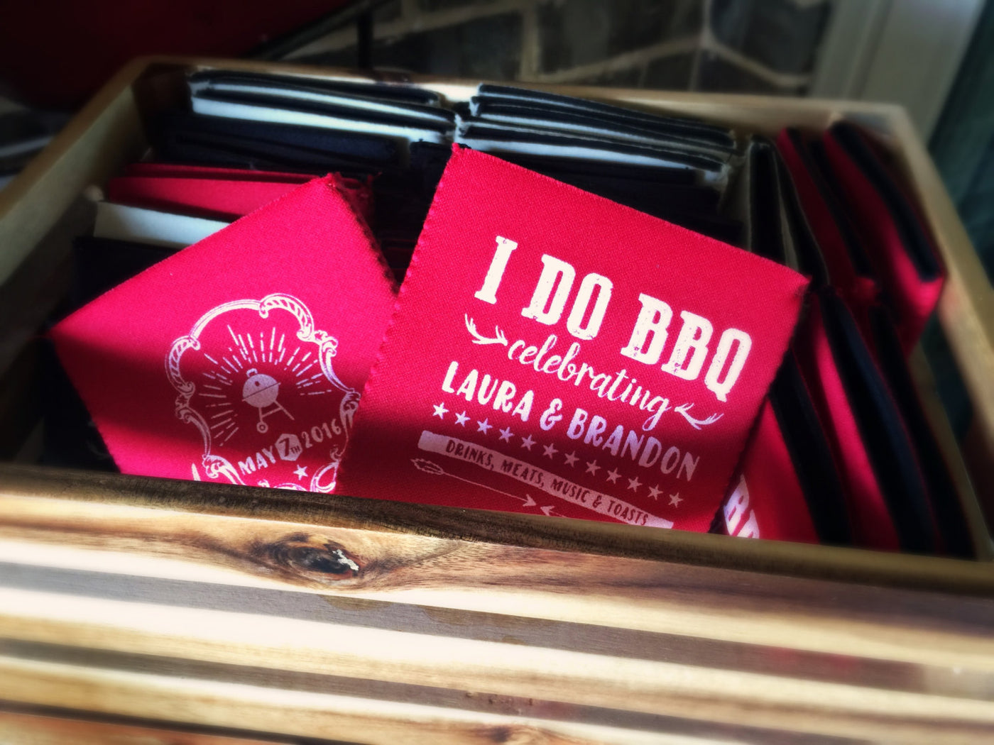 Neoprene I Do BBQ Engagement Party Can Cooler Design #1458