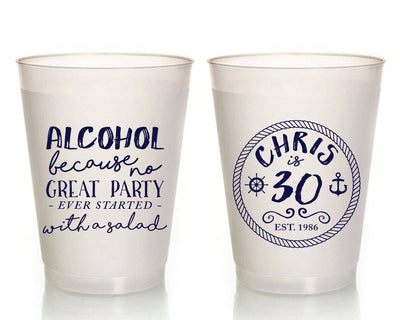 Because No Great Party Started with a Salad Nautical Frosted Cup Design #1457