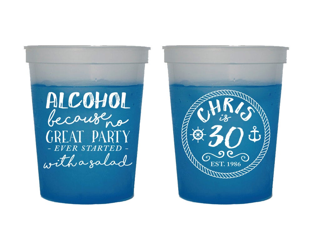 Nautical Birthday Color Changing Cups #1457