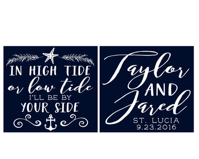 Personalized Nautical Wedding Can Coolers #1601