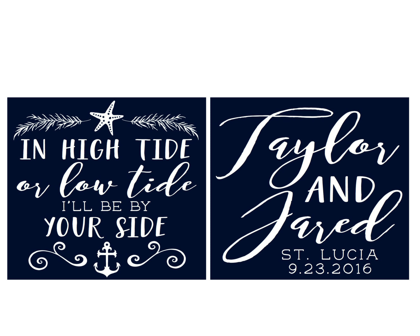 In Hight Tide Nautical Wedding Stadium Cups #1601