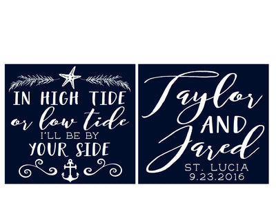 In Hight Tide Nautical Wedding Stadium Cups #1601