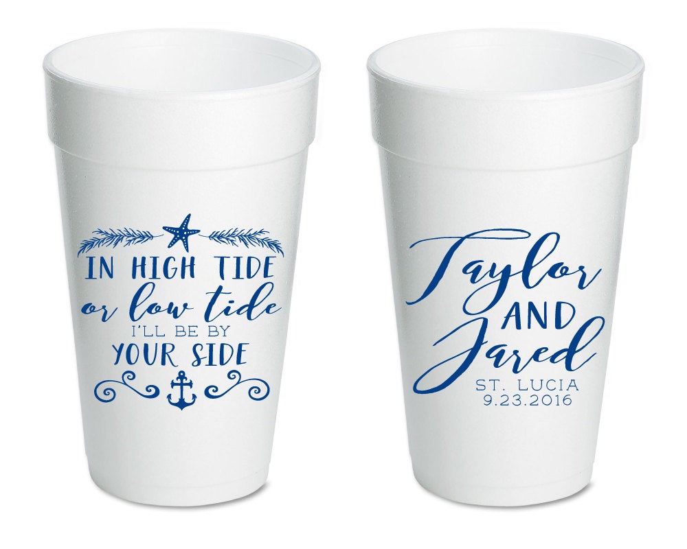 In High Tide Nautical Foam Cups #1601