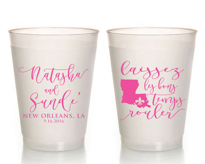 Louisiana Wedding Frosted Cups #1448