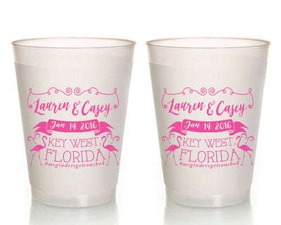 Flamingo Bachelorette Party Frosted Cups, #1483