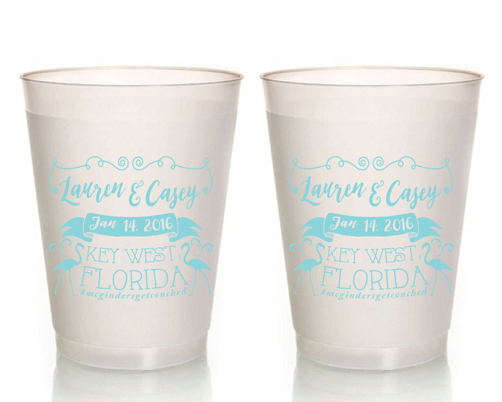 Flamingo Bachelorette Party Frosted Cups, #1483