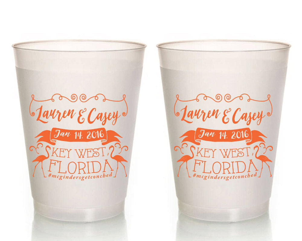 Flamingo Bachelorette Party Frosted Cups, #1483